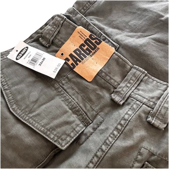 Vintage Old Navy Military Green Cargo Pants NWT 33x30 Canvas Fall 2007 Men's - Picture 3 of 8